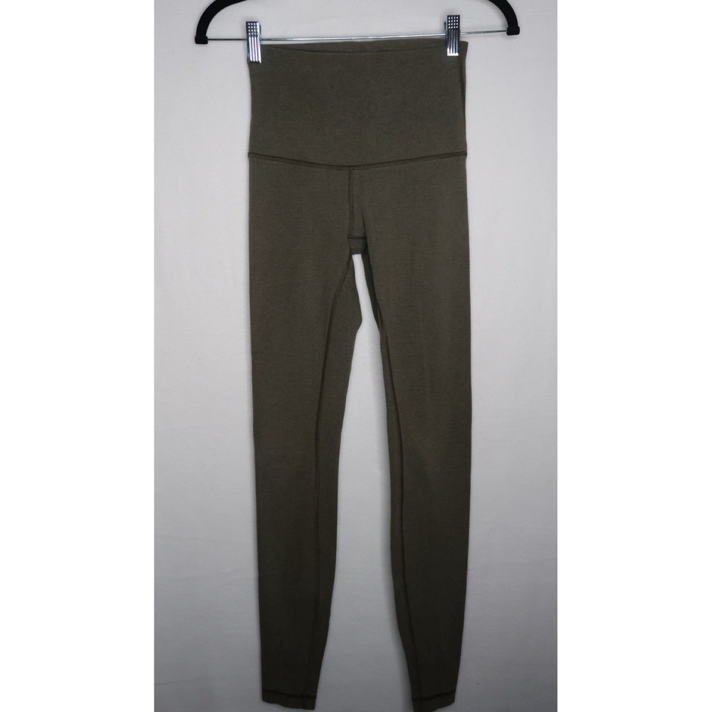 Lululemon Align High‎ Rise Leggings Olive Green Yoga Athletic Women's Sz 4 EUC